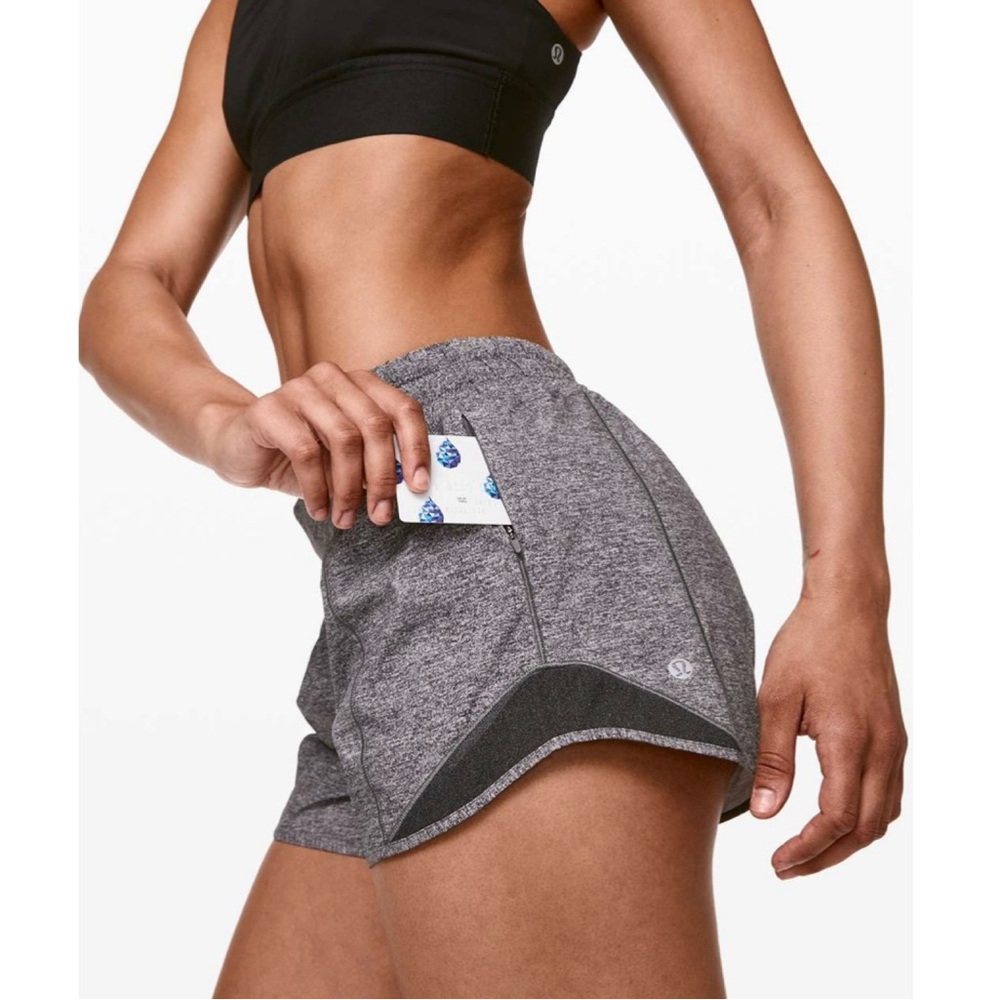 Lululemon Hotty Hot Short II *Long 4" Heather Lux Multi Black /Heathered Black - Picture 2 of 15